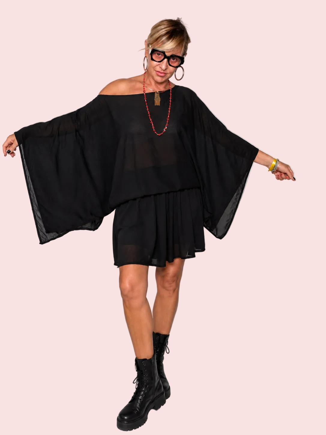 Completo – Top e Shorts Manica Pipistrello