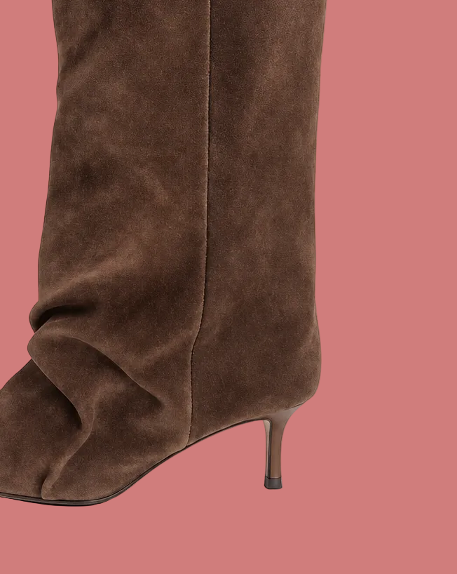 Stivale Alto Marrone con Tacco Sottile