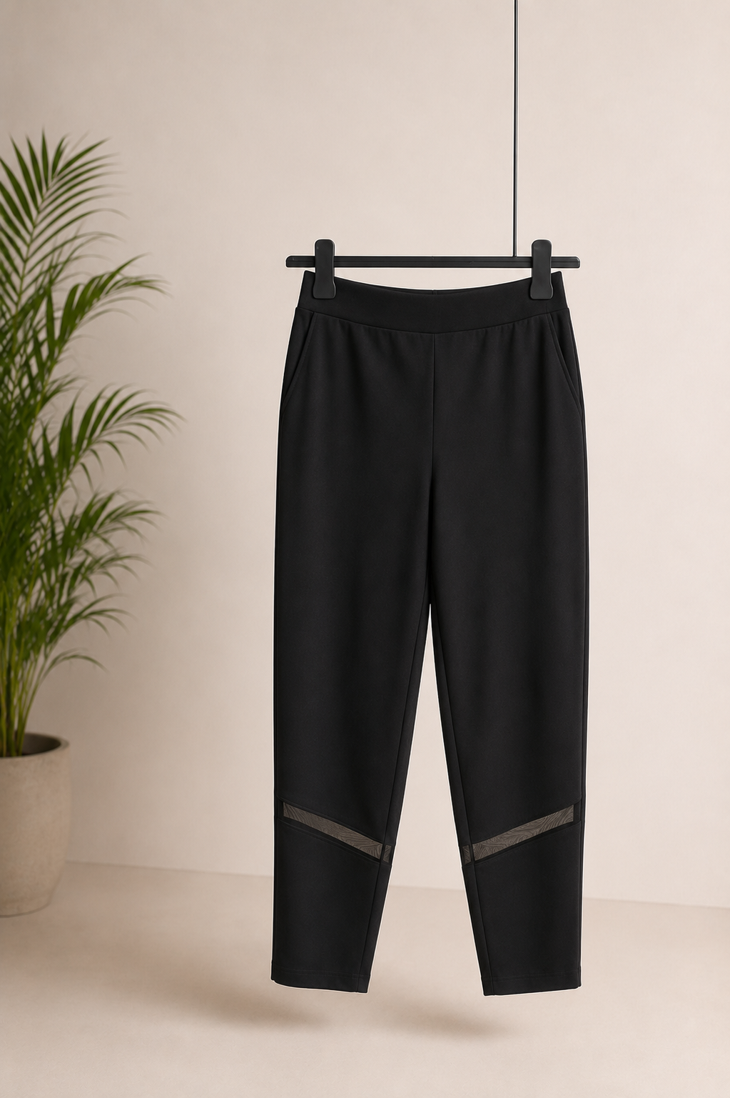 Pantalone Punto Milano Tulle Wide Cropped