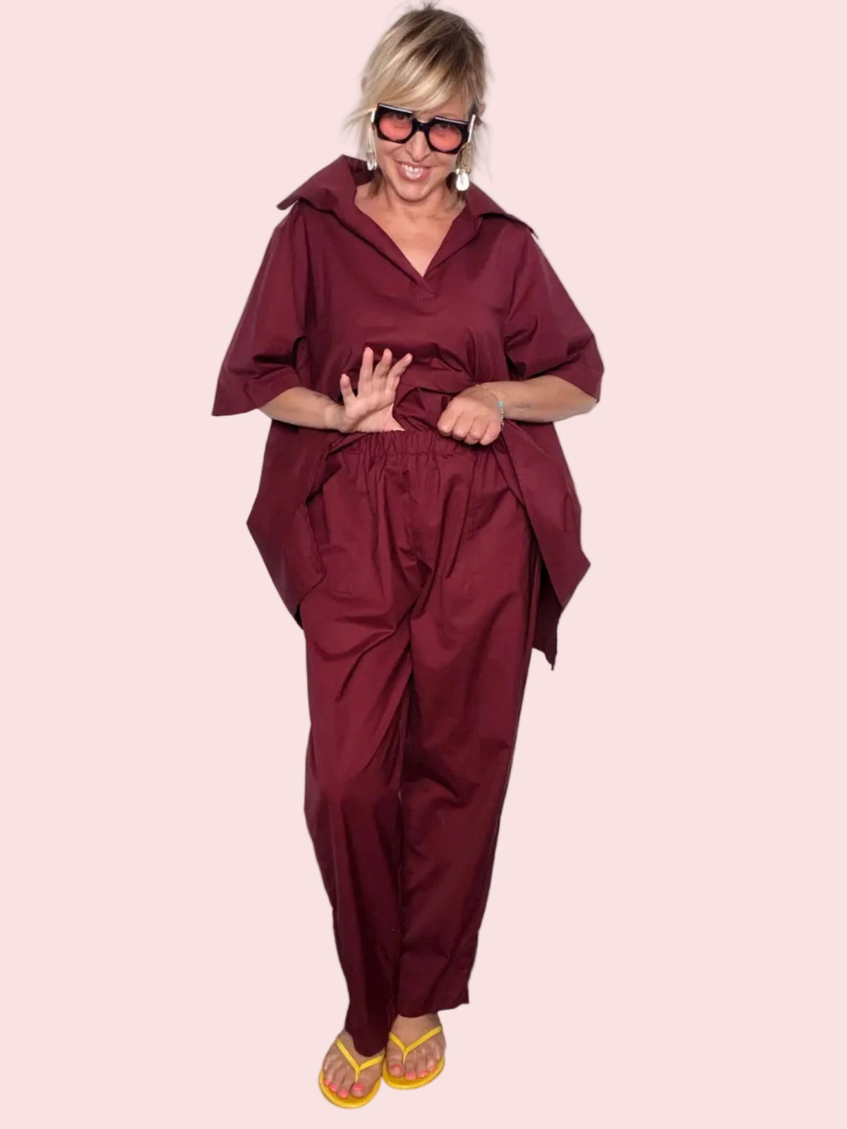Pantalone Bengalina Bordeaux