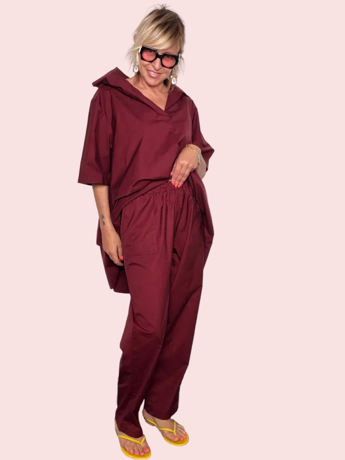 Pantalone Bengalina Bordeaux