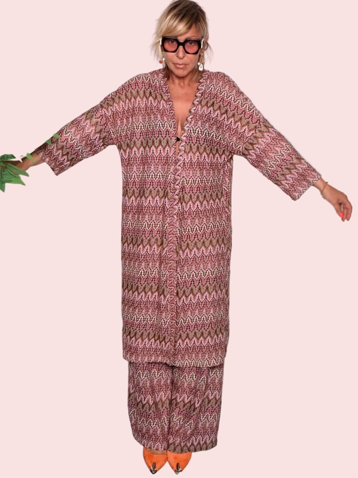 Kimono Etnico a Chevron