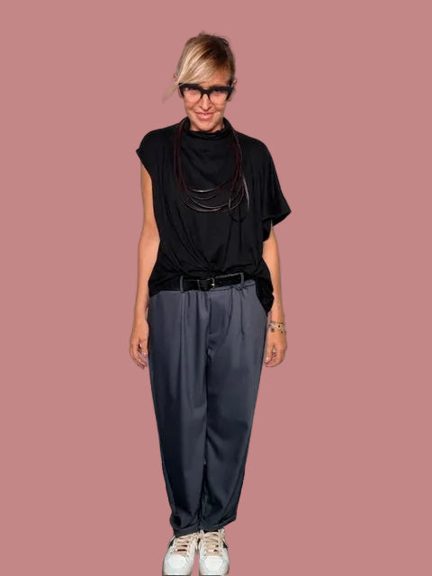 Pantalone con pinces e cintura Susy Star