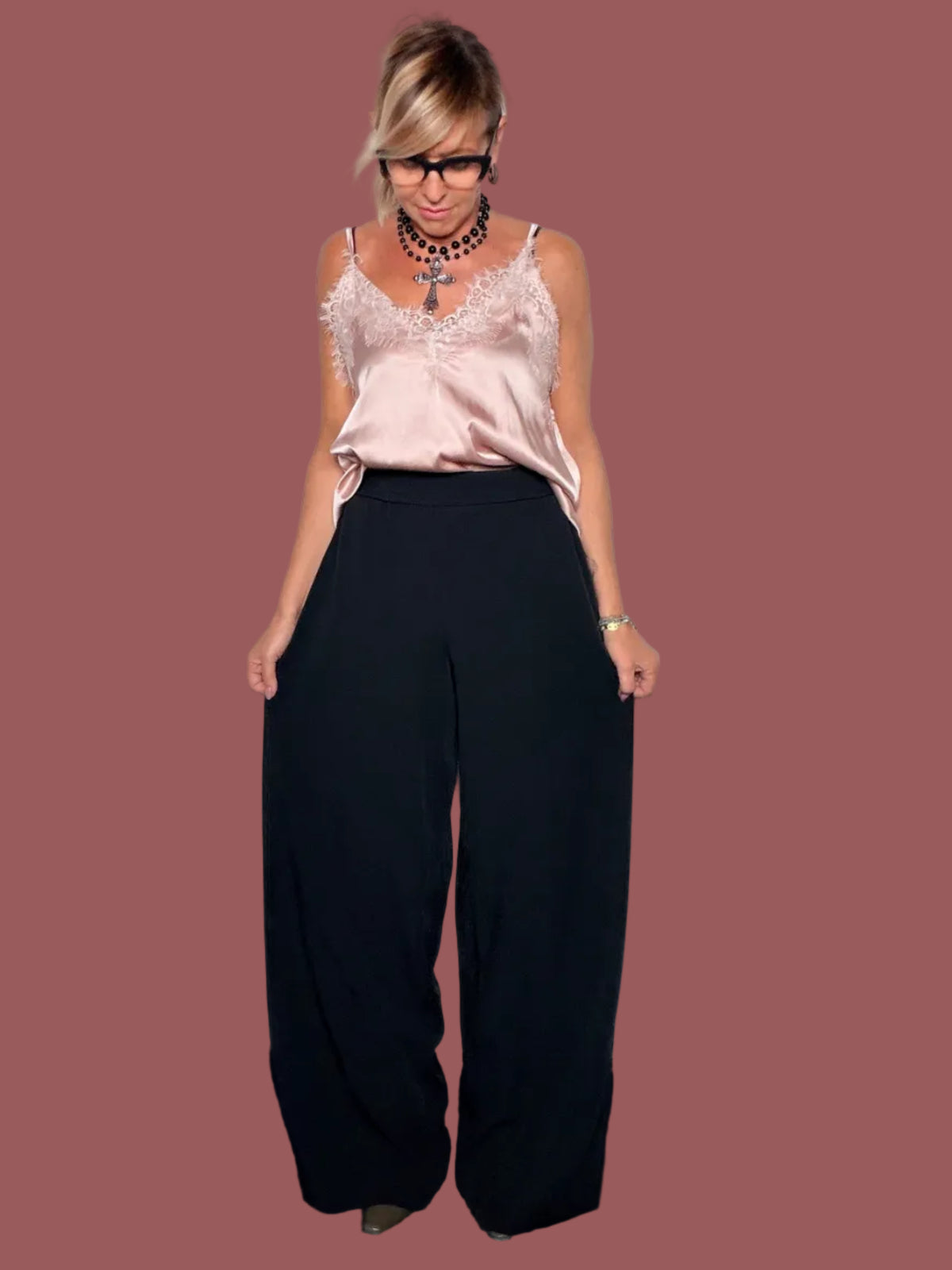 Pantalone palazzo fluido Deja Vu