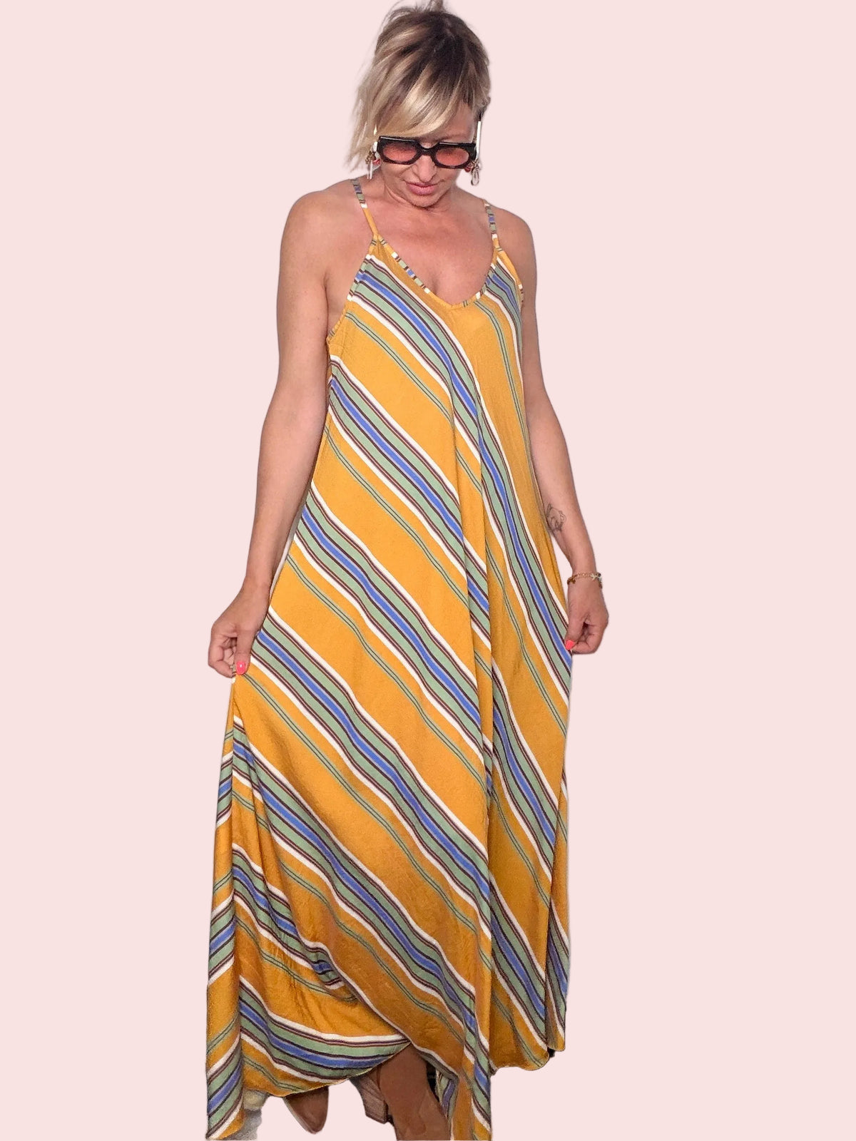 Abito Maxi Viscosa Righe