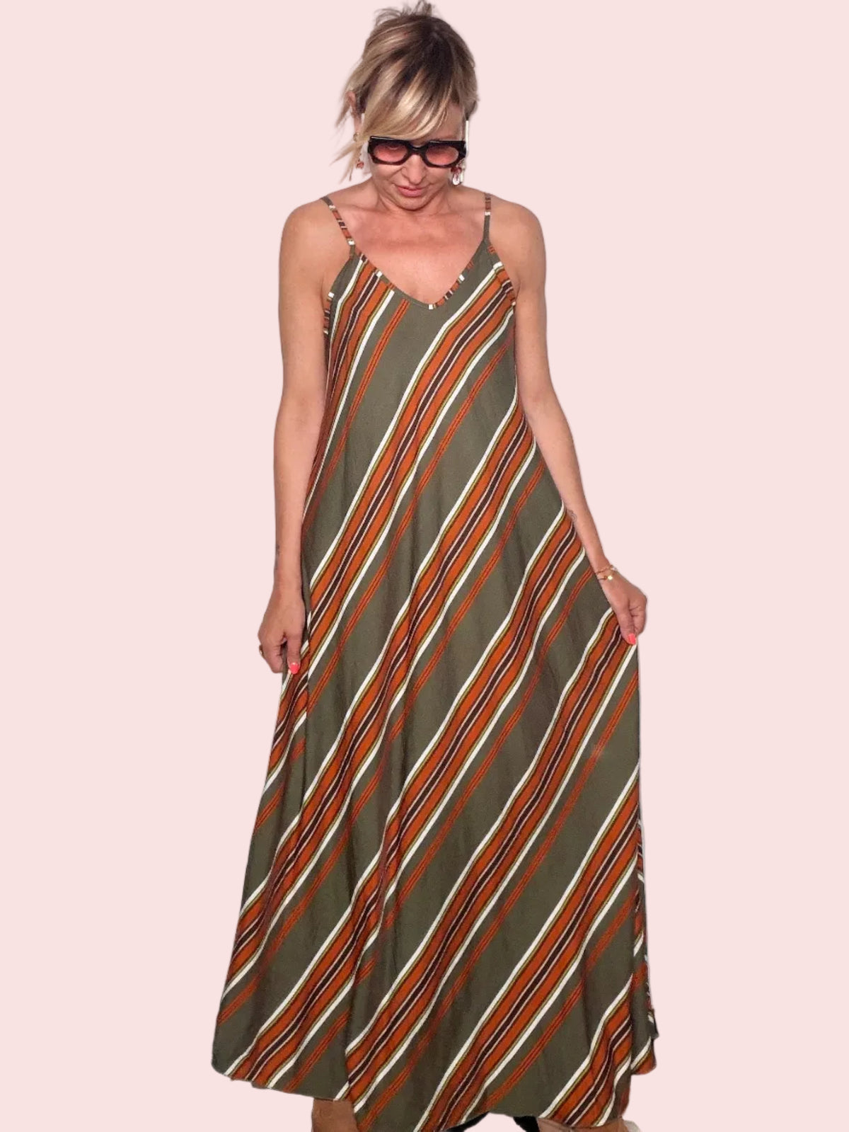 Abito Maxi Viscosa Righe