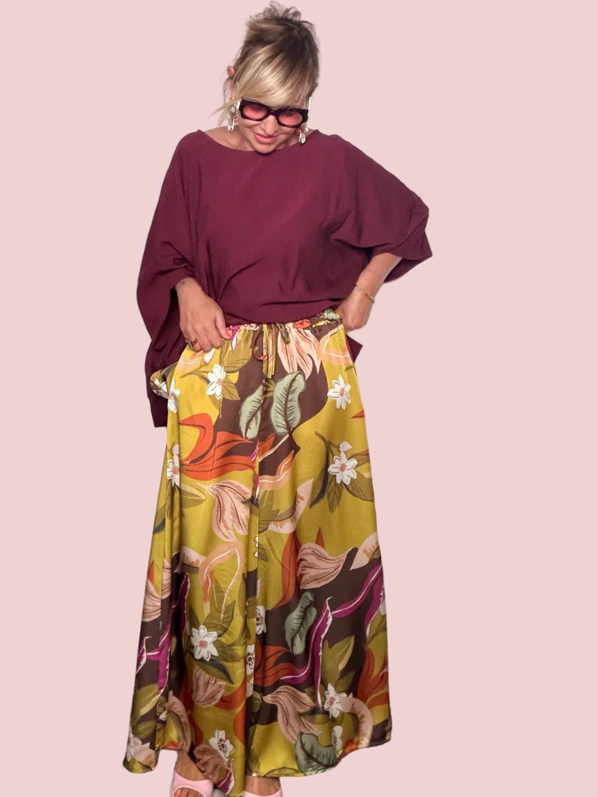 Pantalone Palazzo Floreale Tropicale