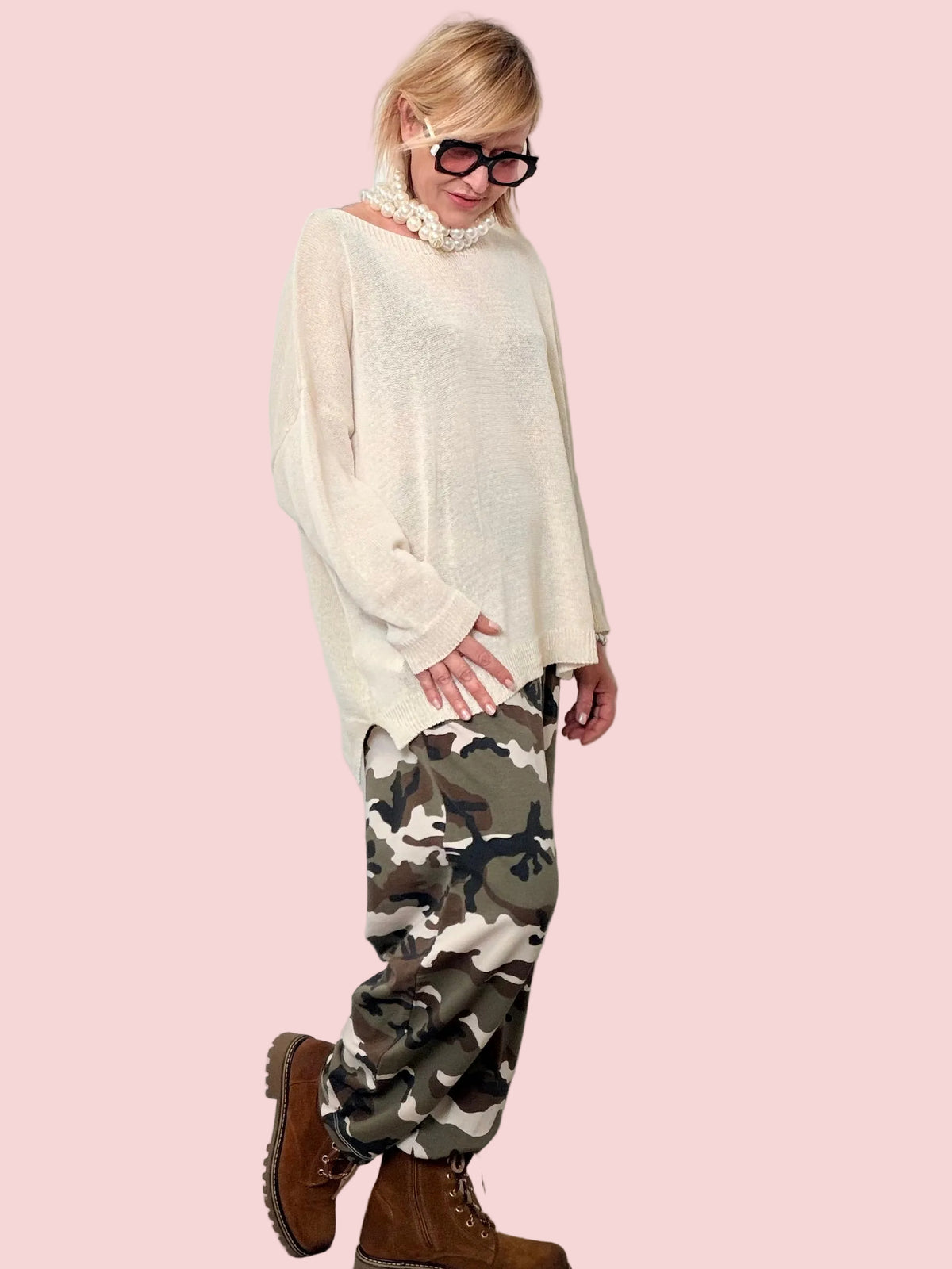 Pantalone in felpa mimetico