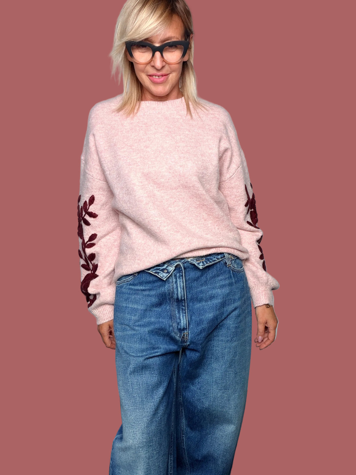 Jeans Souvenir con risvolto in vita