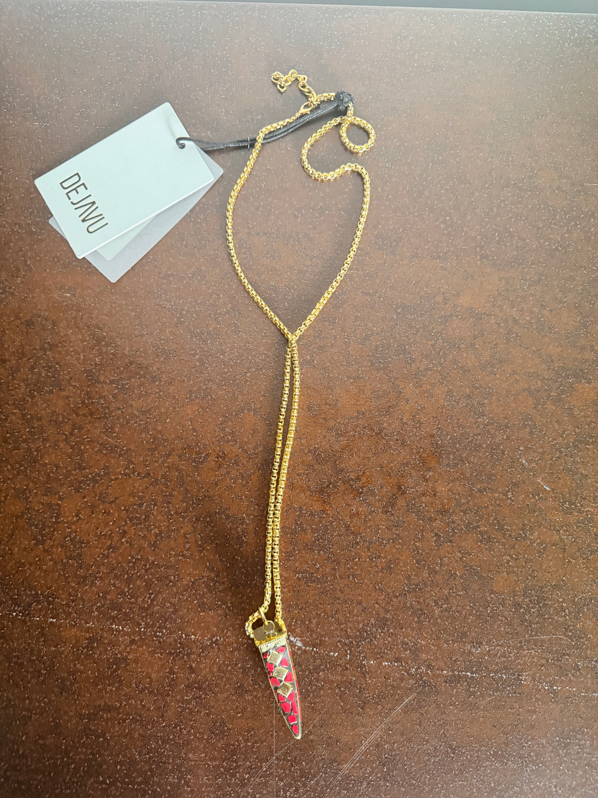 Collana Lariat Deja Vu – Spike Rosso & Oro
