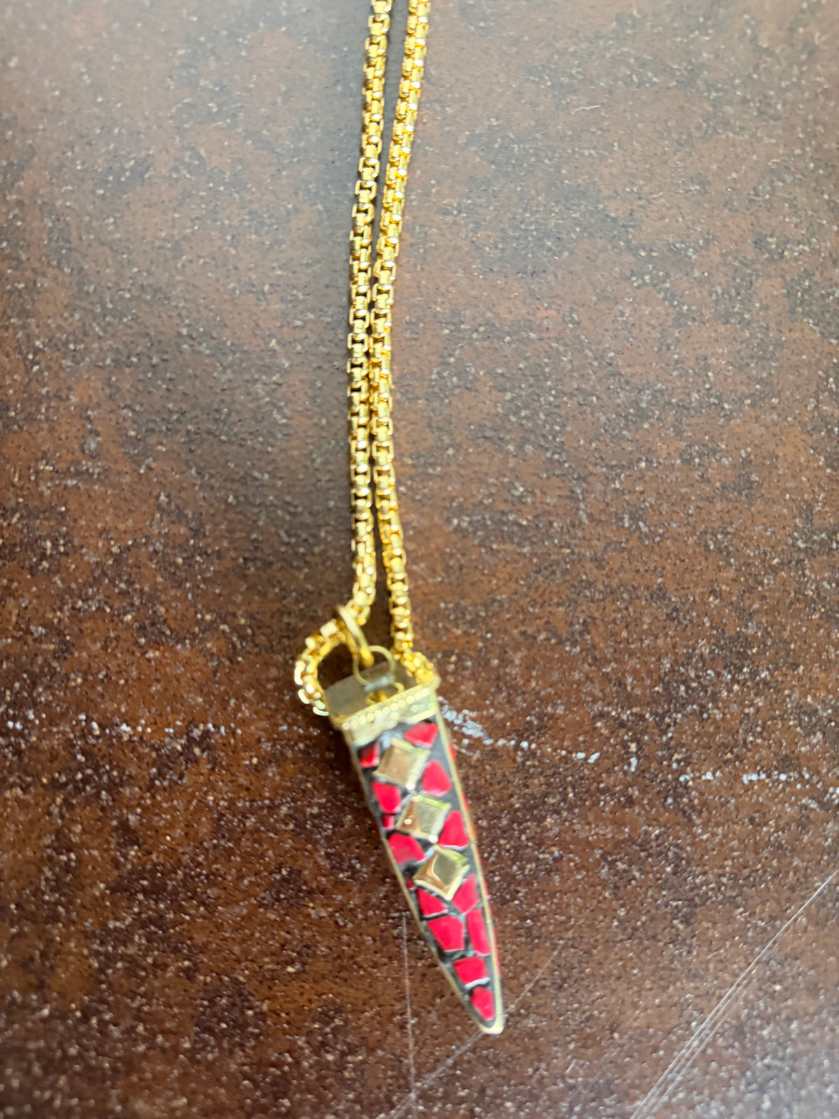 Collana Lariat Deja Vu – Spike Rosso & Oro