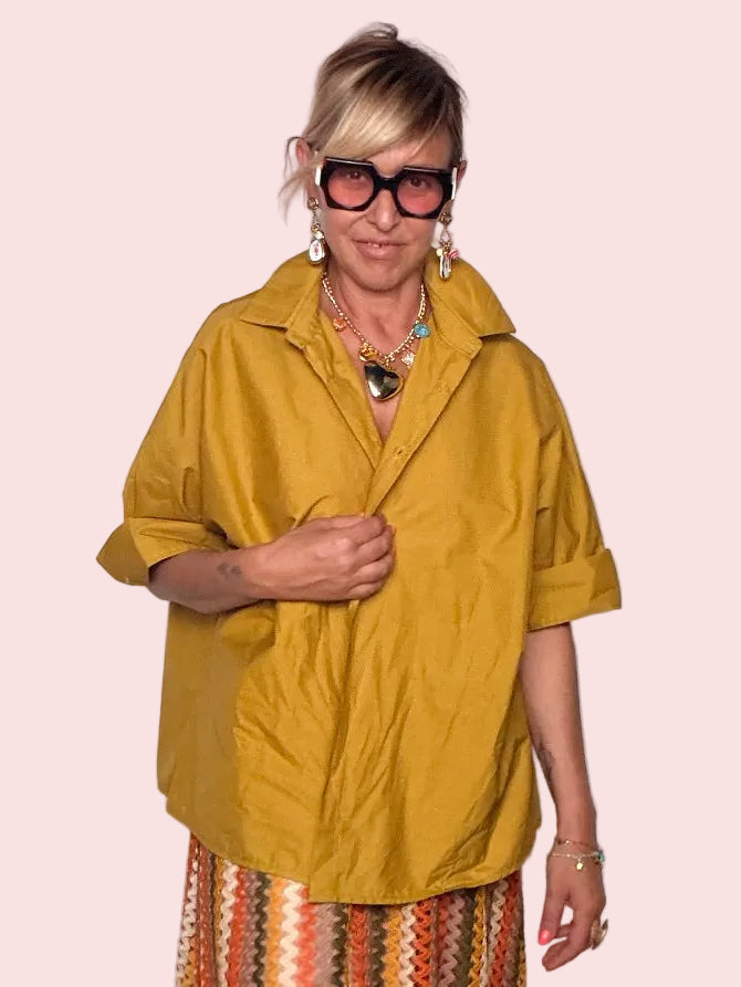 Camicia Oversize Female – Senape & Mattone