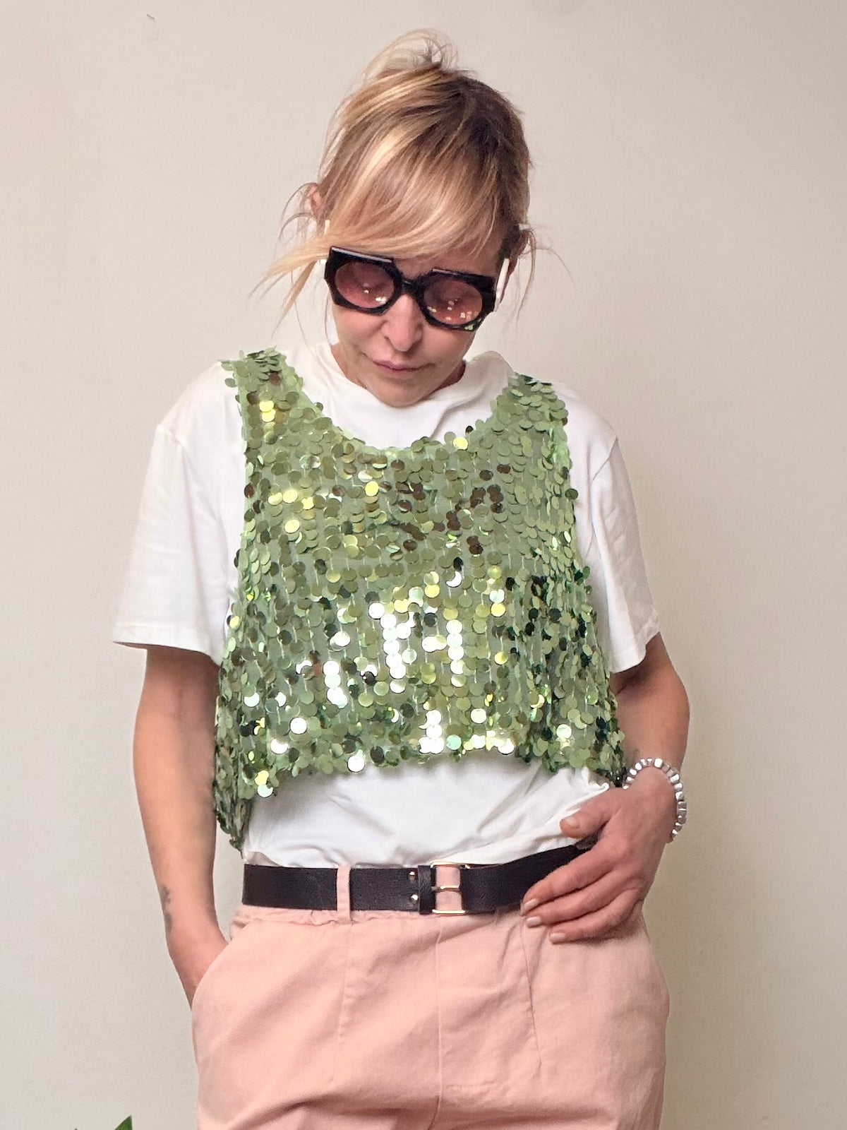T-Shirt over c/paillettes