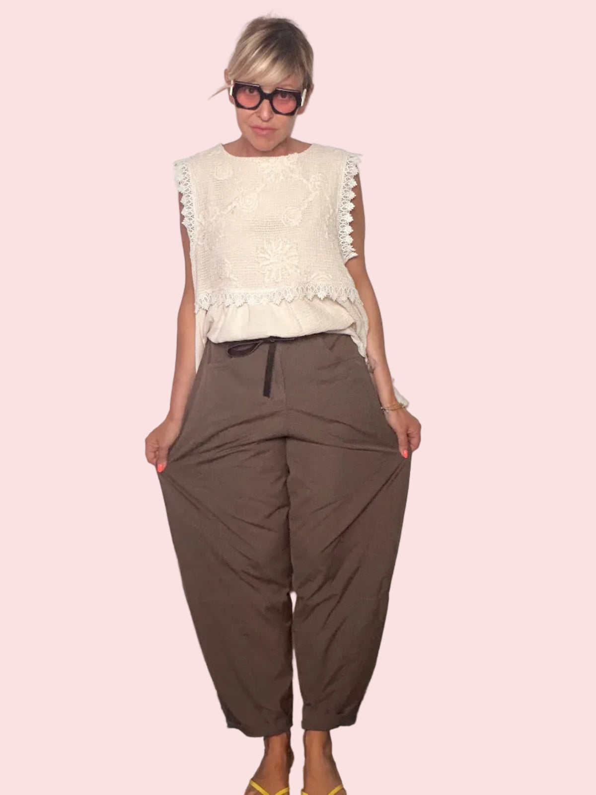 Pantalone Baggy in Tela Paracadute