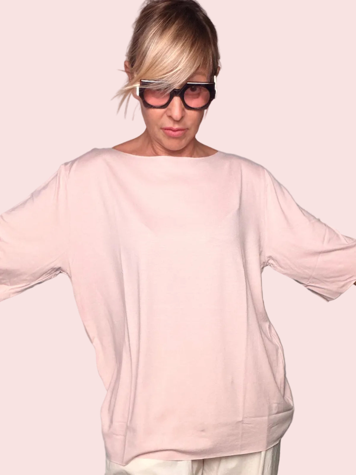 Maglia Over Taglio Vivo a Pipistrello