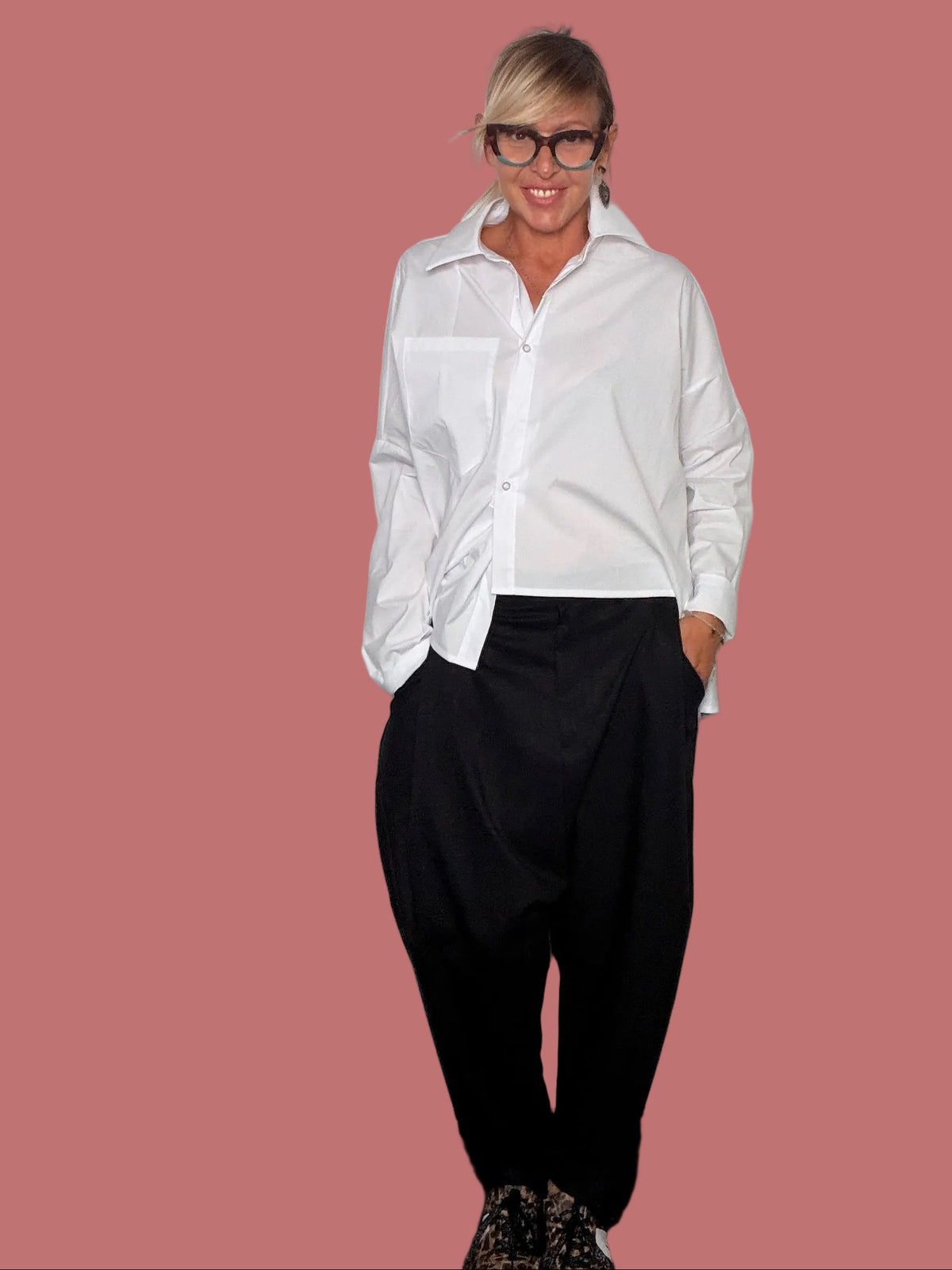 Pantalone donna a vita alta cavallo basso Female
