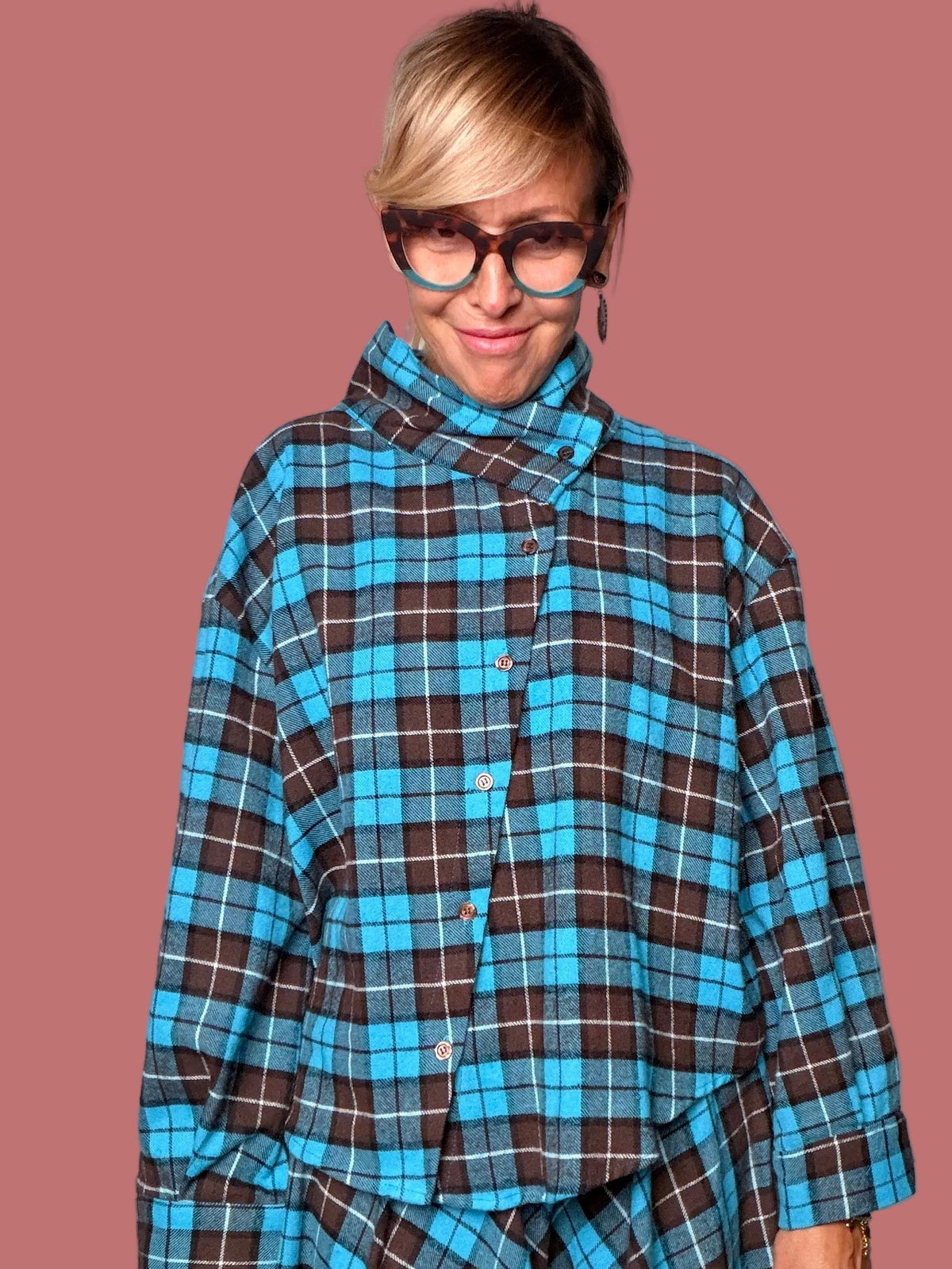Camicia corta a quadri scozzesi Female