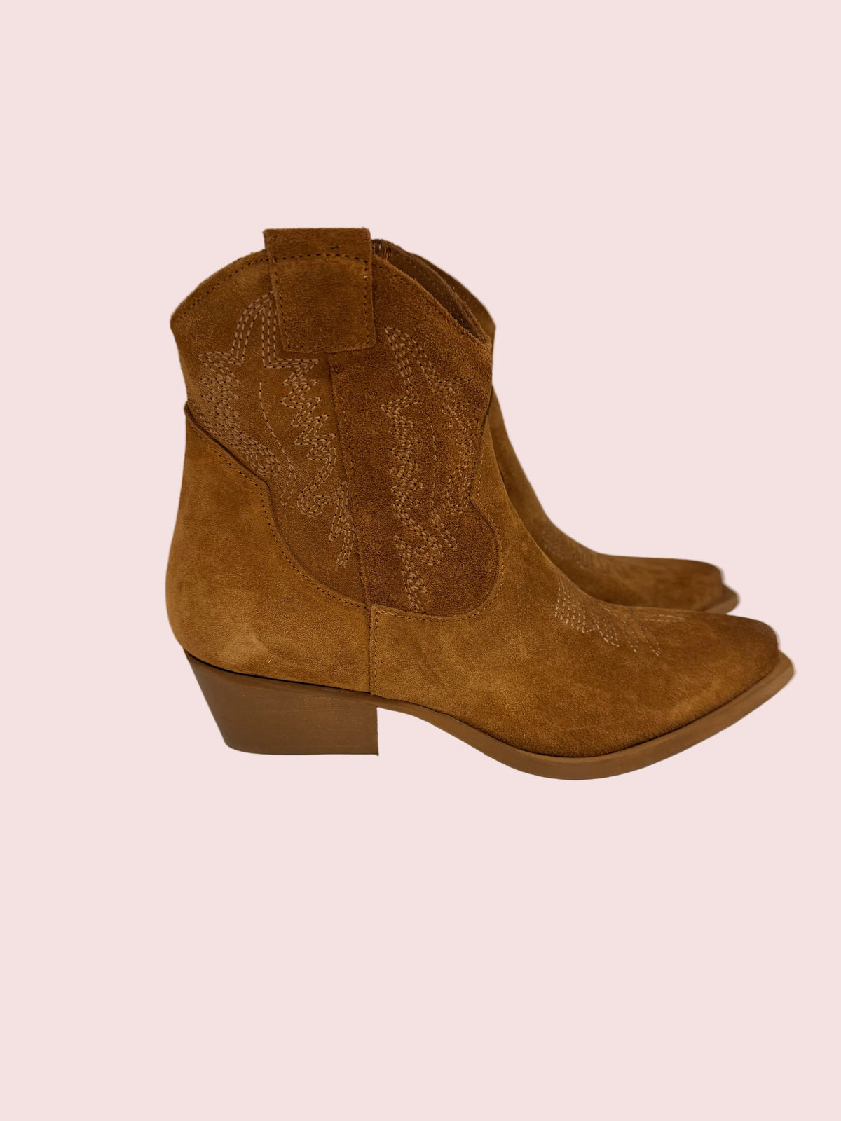 Stivaletti texani in camoscio camel