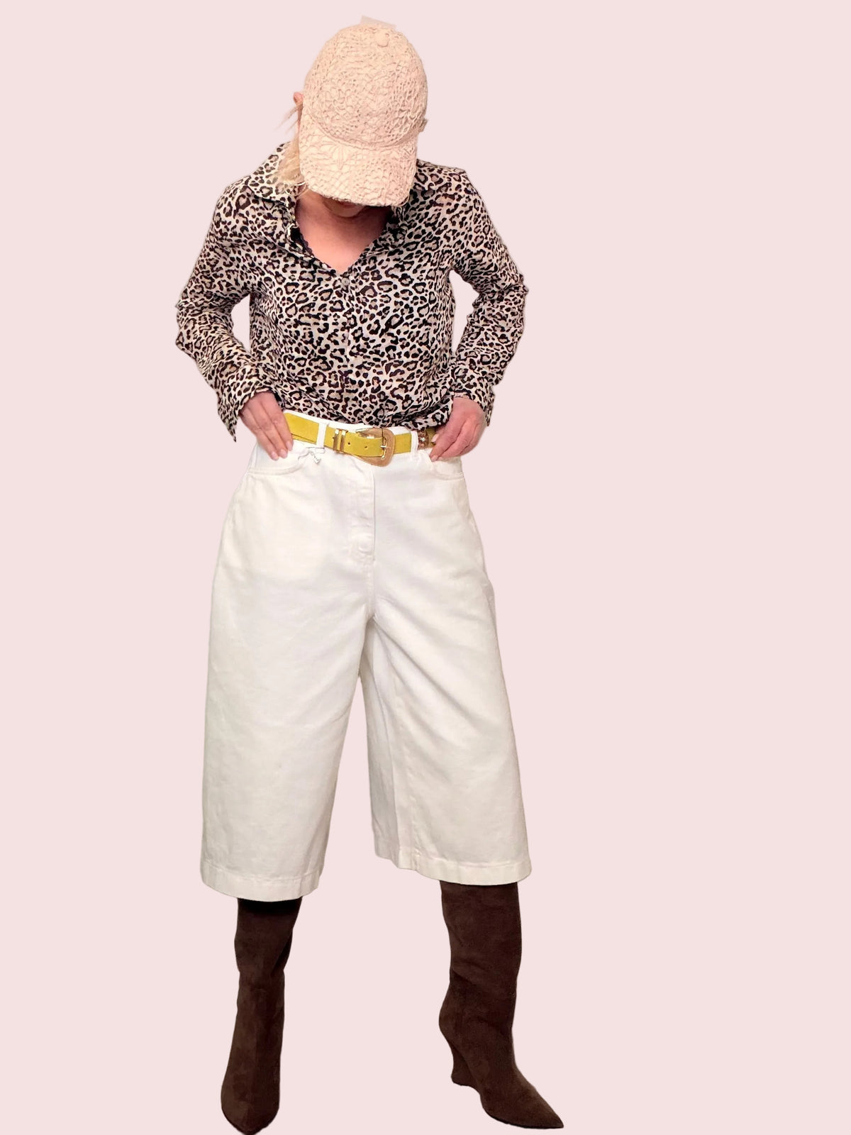 Bermuda in denim bianco