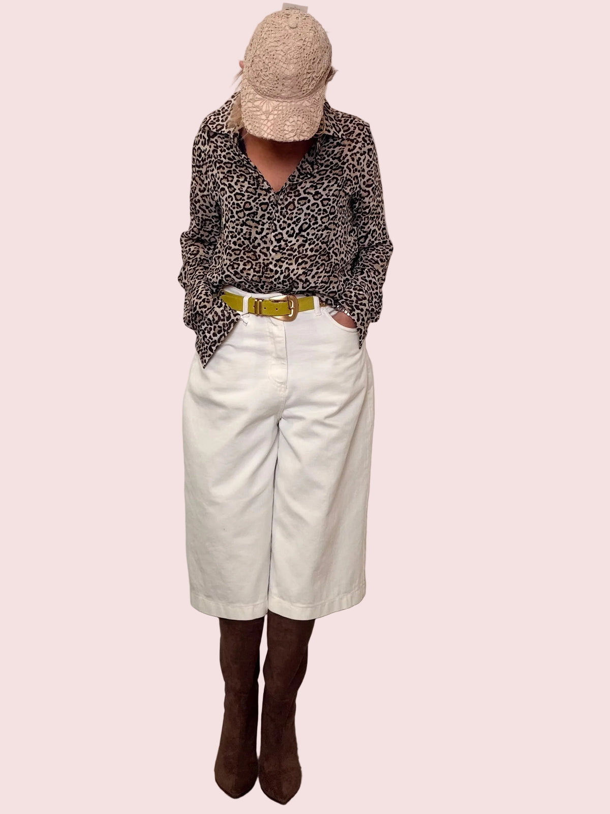 Bermuda in denim bianco