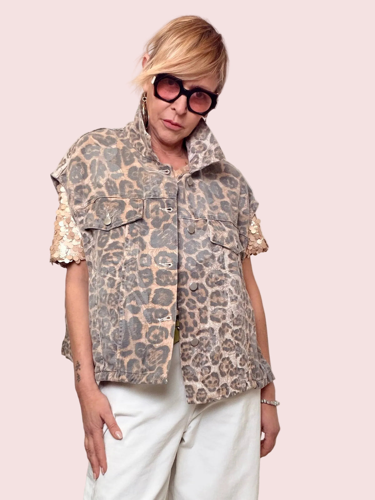 Gilet oversize stampa animalier