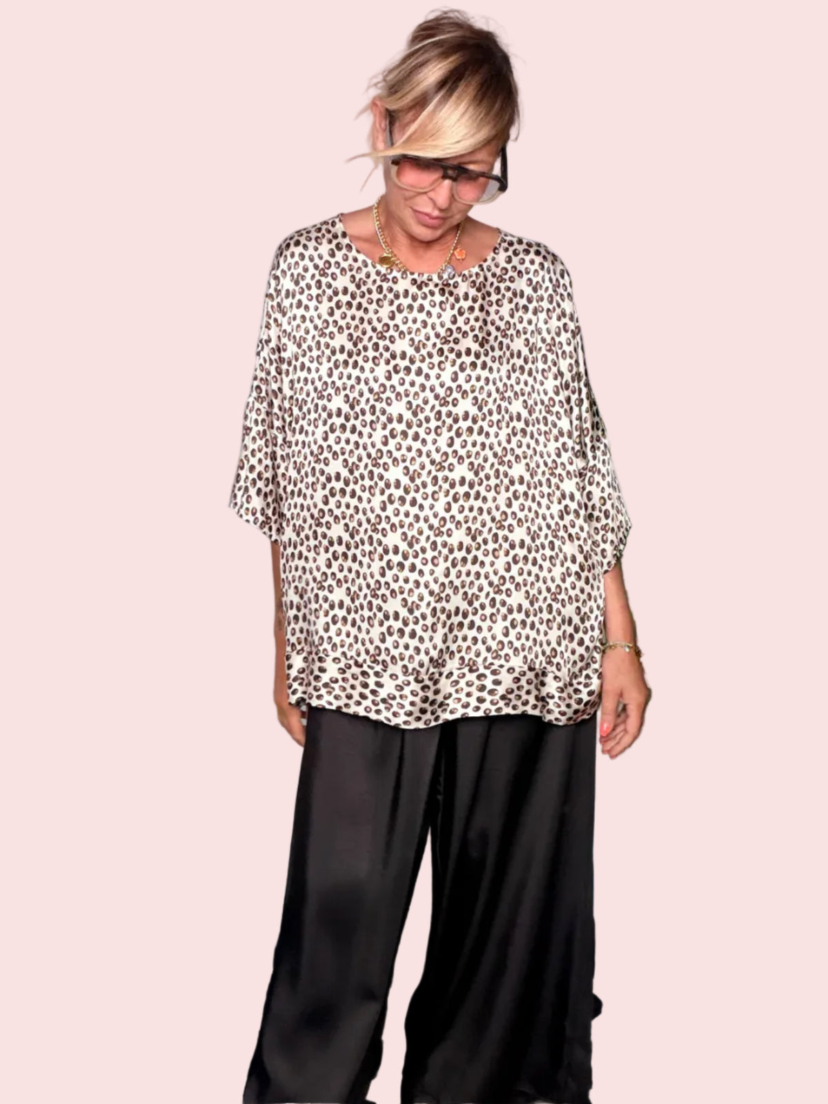 Completo Animalier — Top + Pantalone Wide Leg