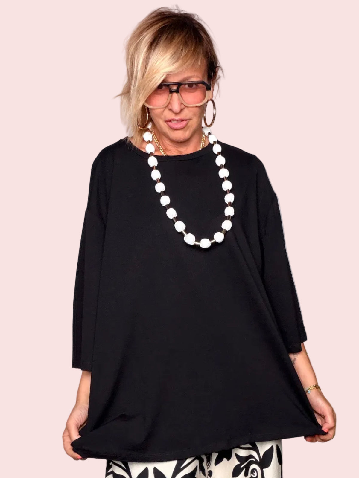 Maxi t-shirt oversize bianca con girocollo (Copia 2)