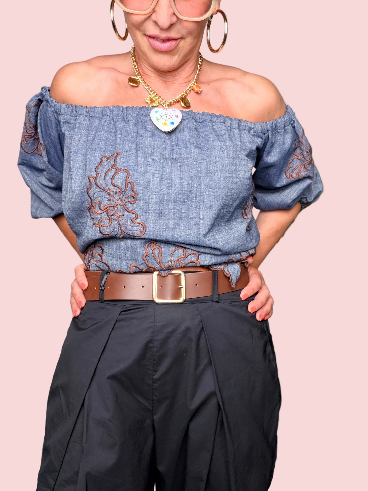 Pantalone Balloon Nero con Drappeggio