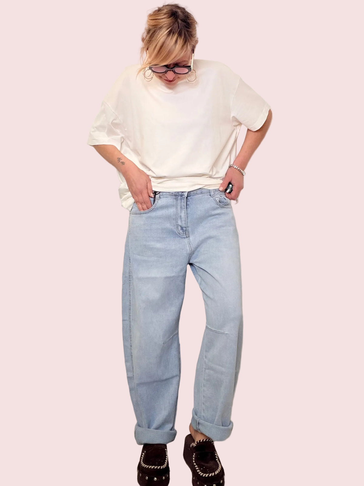 Jeans Oversize Azzurro Chiaro