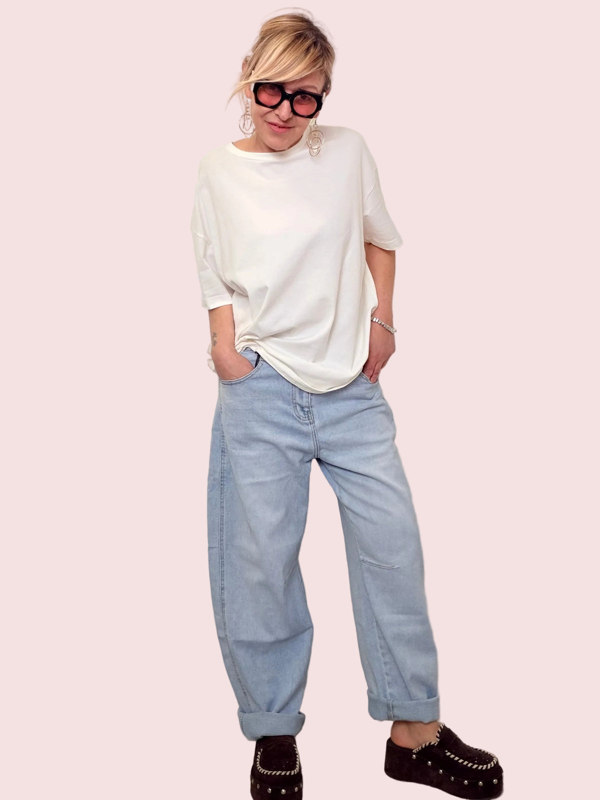 Jeans Oversize Azzurro Chiaro