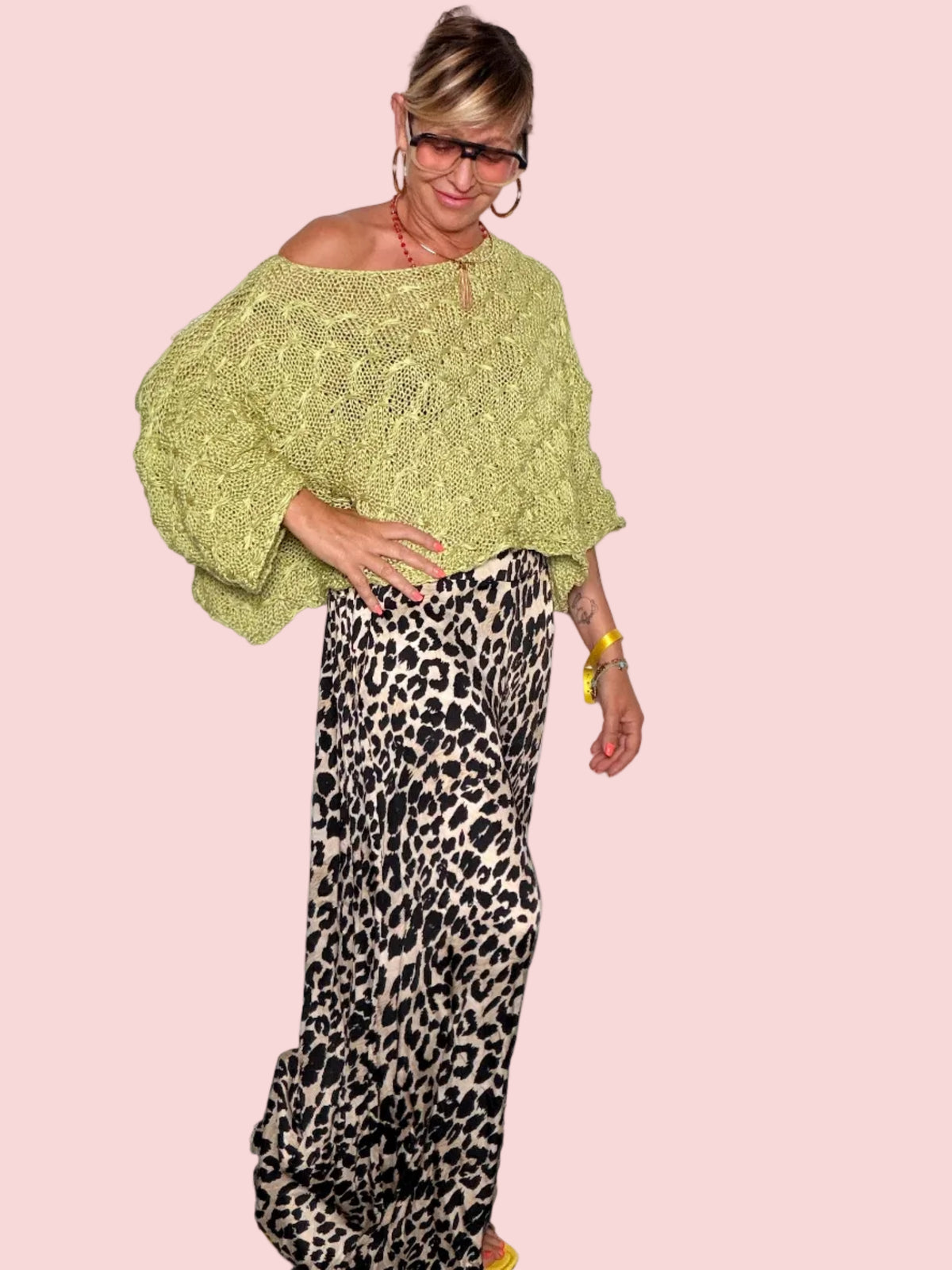 Pantalone Palazzo Leopardato — Fantasia Animalier
