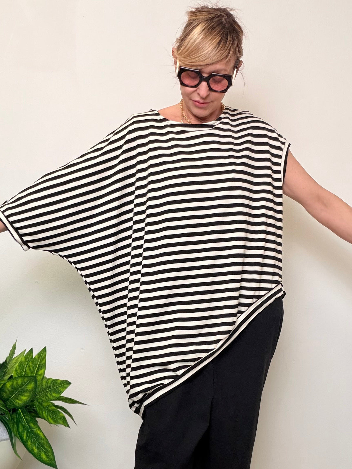 Felpa Oversize Righe Marinière