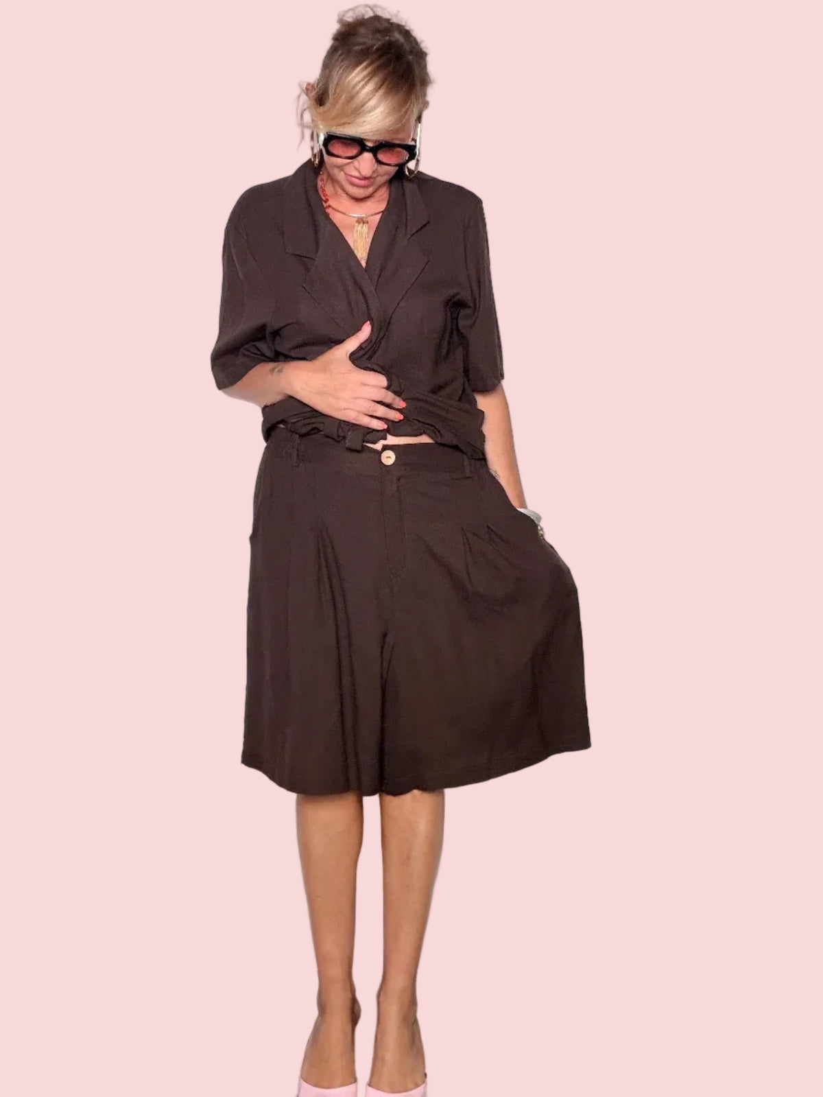 Bermuda in Lino — Coordinato Estivo