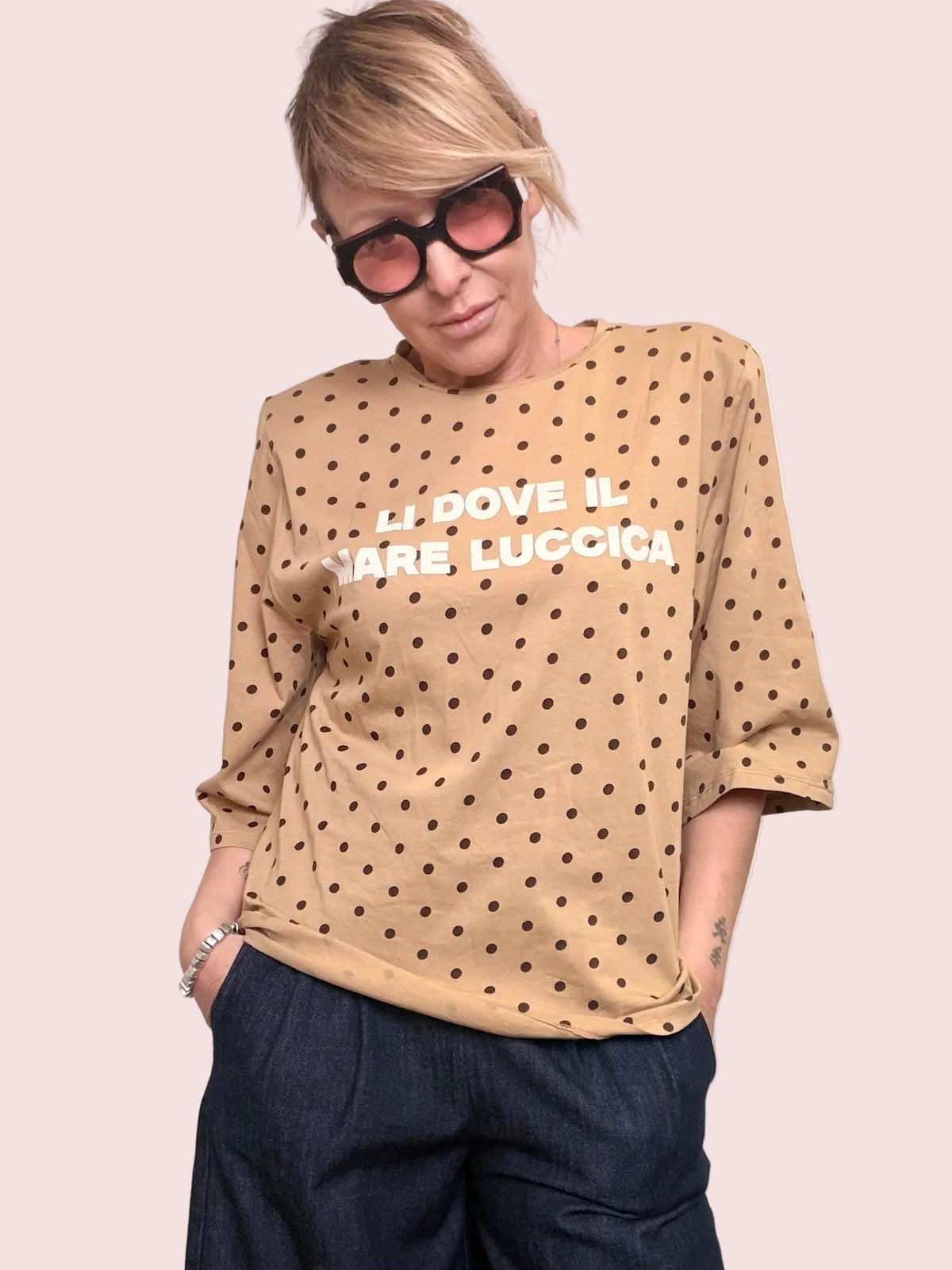 T-Shirt Beige Pois