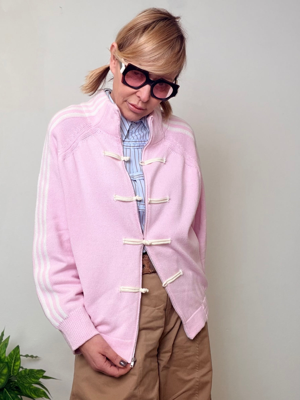 Bomber Rosa Chiusure Toggle Oversize