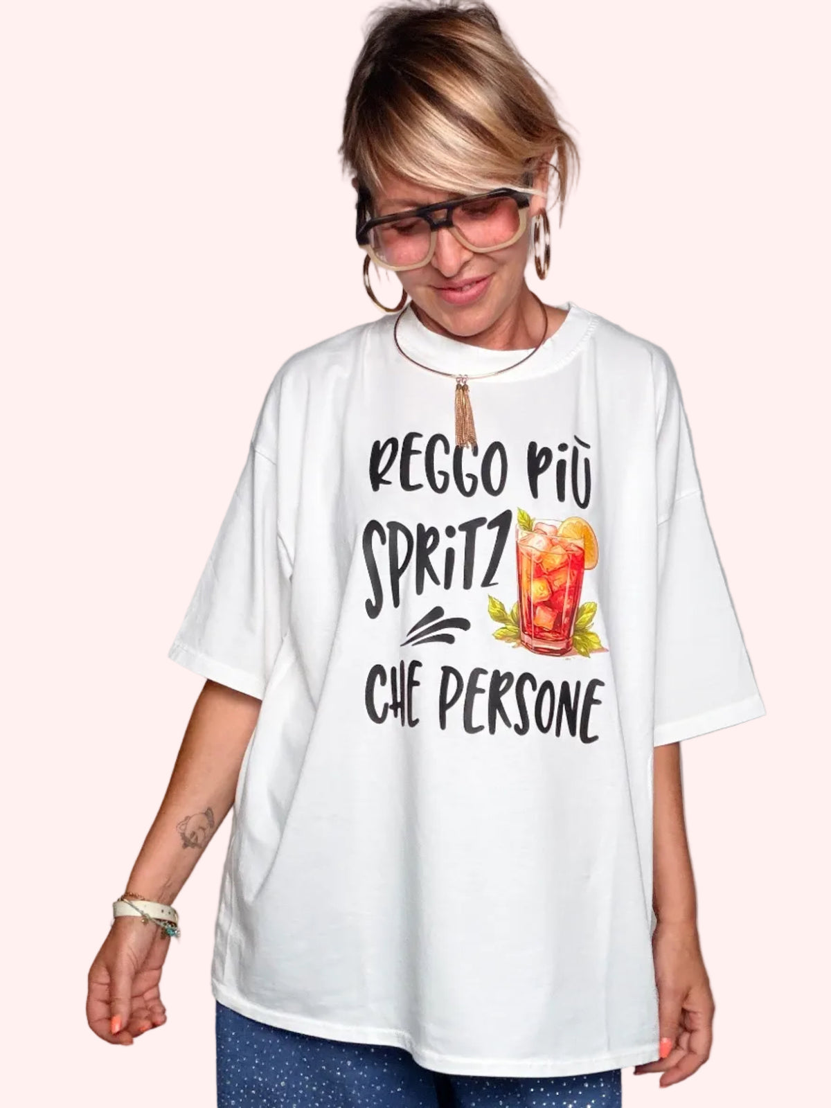 T-Shirt Oversize "Reggo più Spritz che Persone"