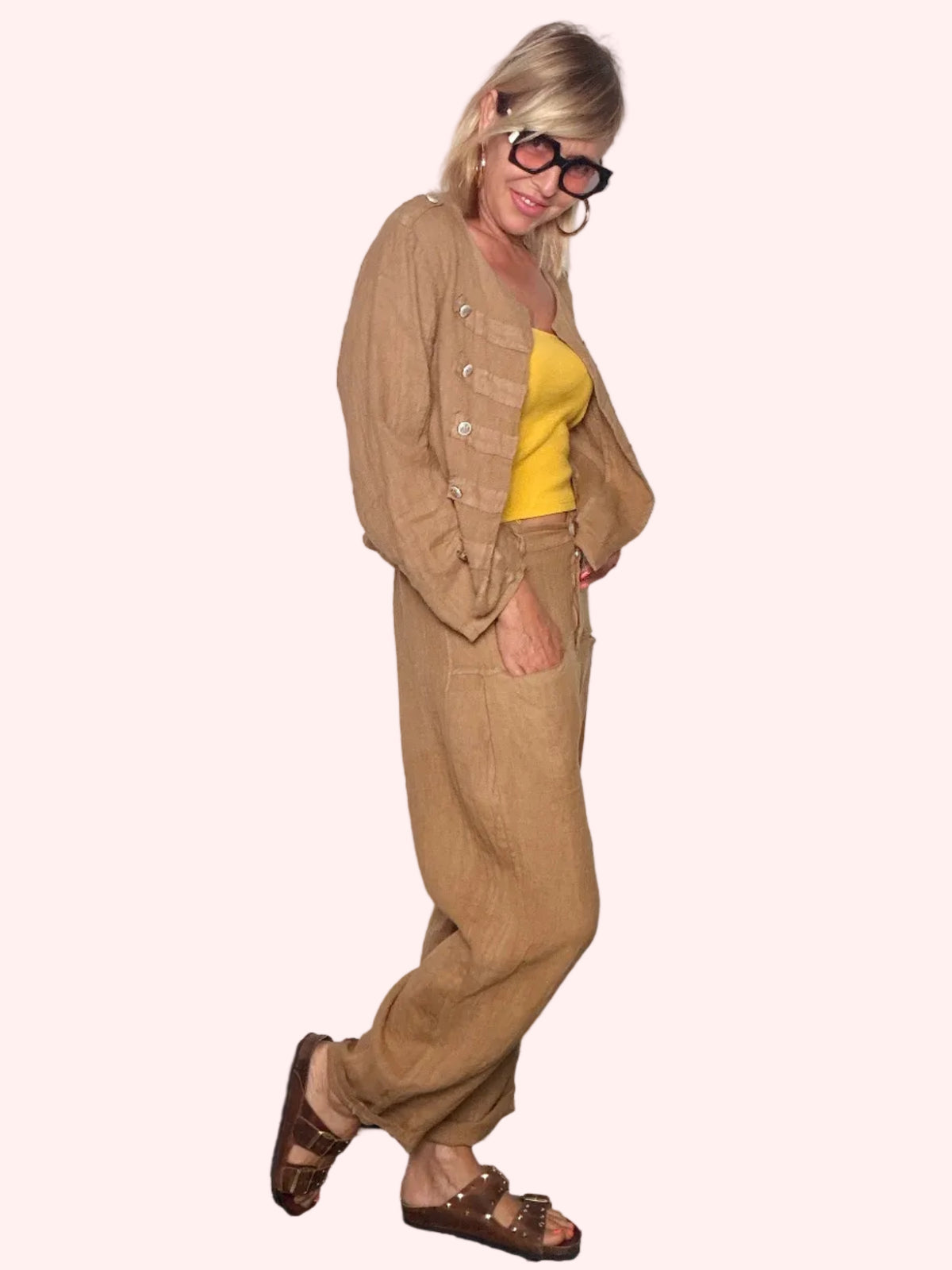 Pantalone a Carota in Lino