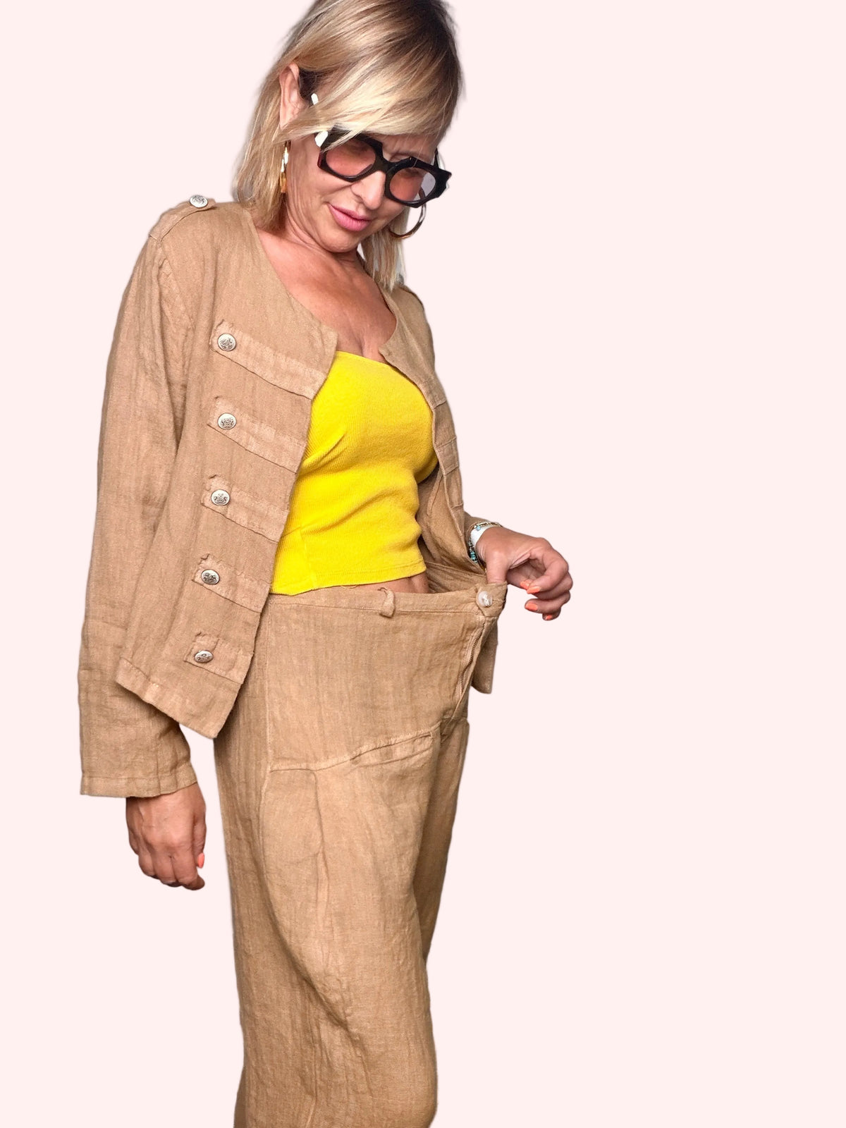Pantalone a Carota in Lino