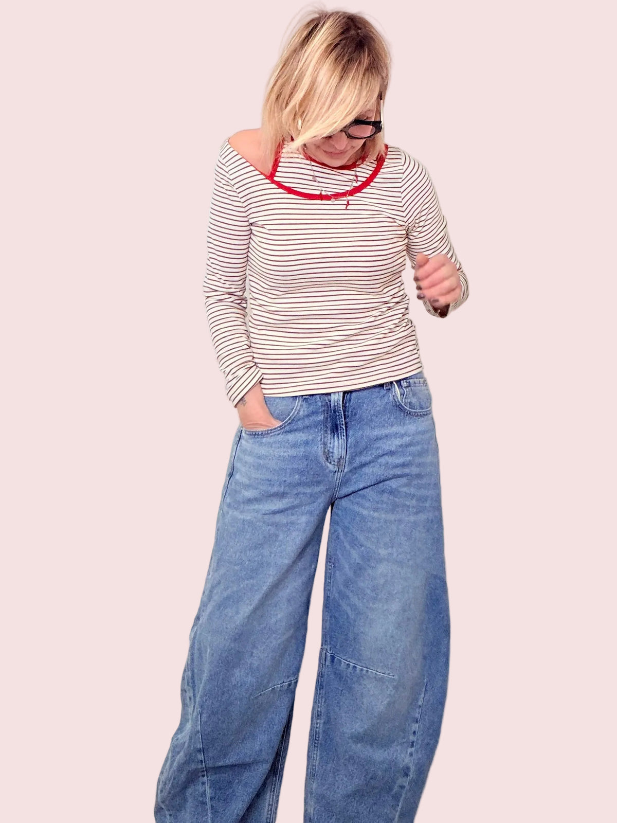 Jeans Barrel lavaggio chiaro