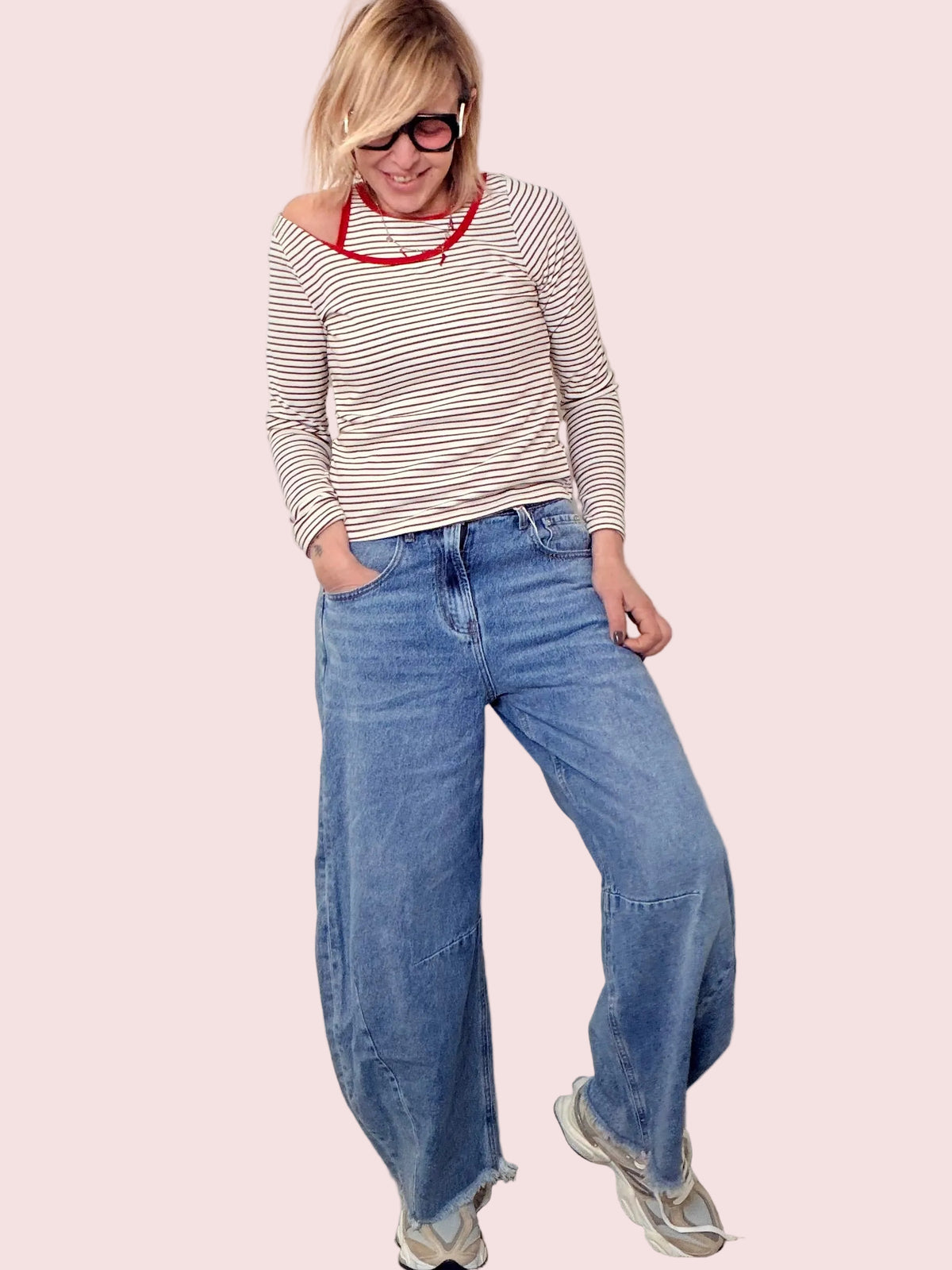 Jeans Barrel lavaggio chiaro