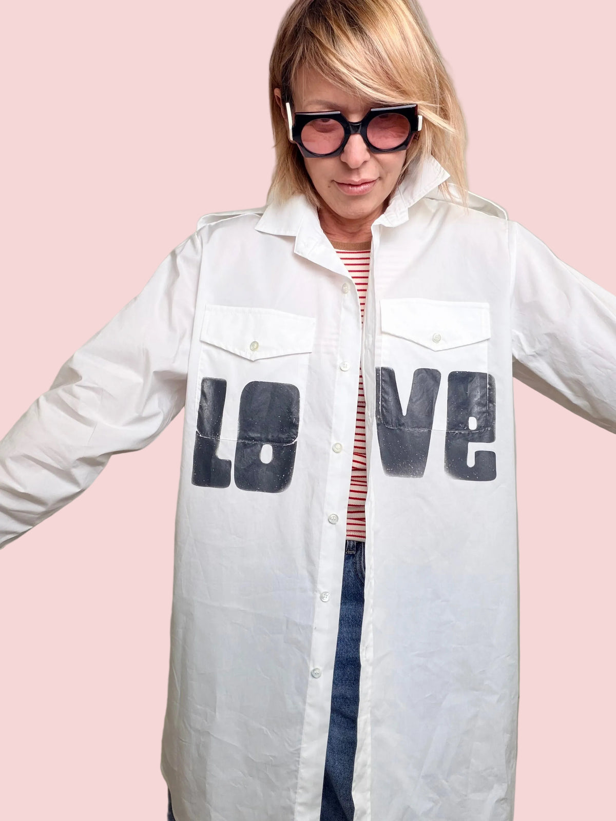 Camicia Oversize Love Bianca