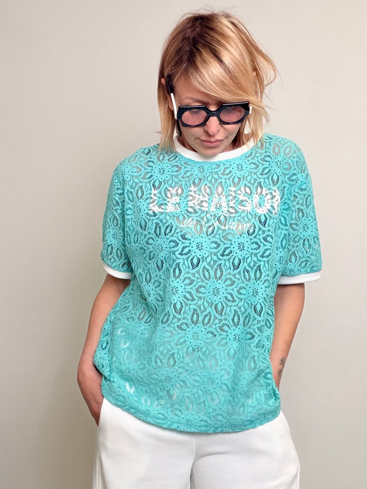 MAGLIA PIZZO TURCHESE