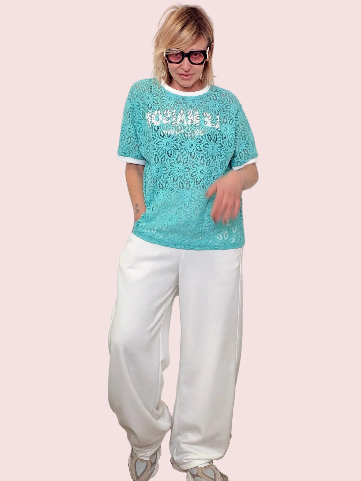 PANTALONE IN FELPA BIANCO