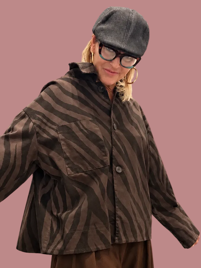 Giacca-camicia over fantasia zebrata