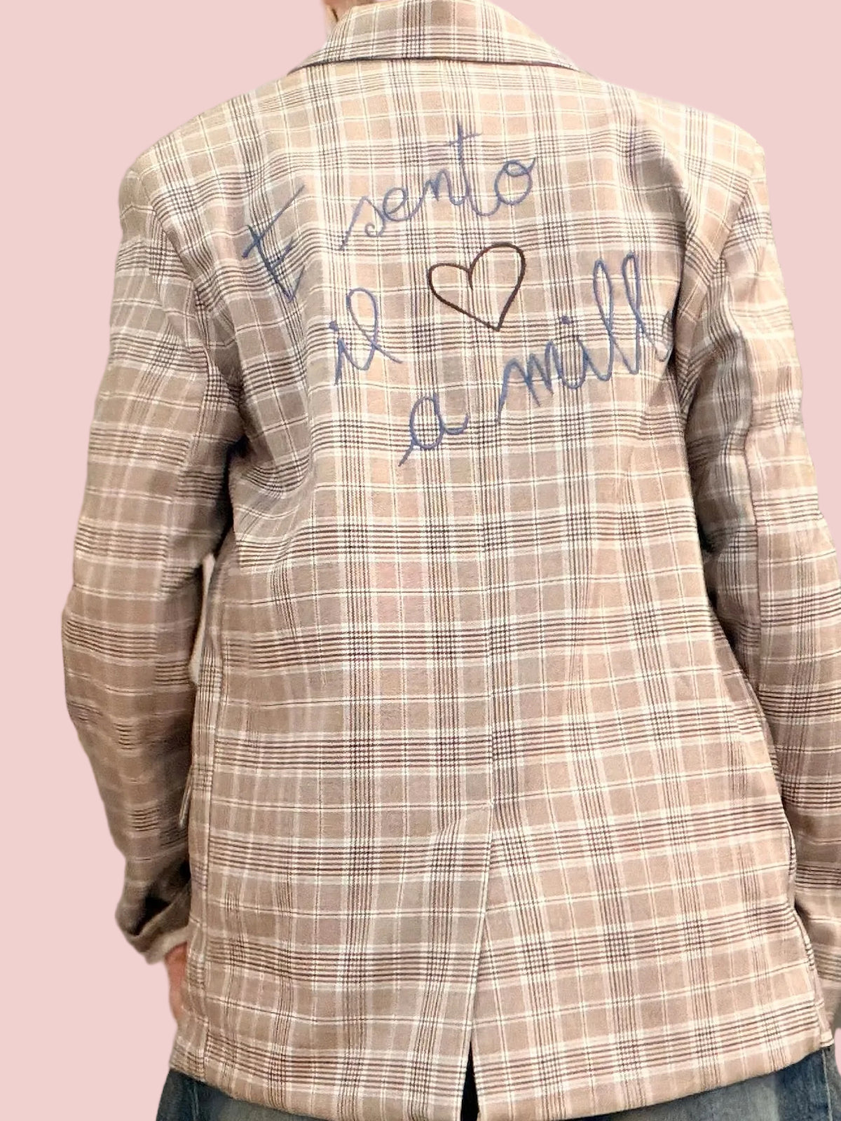 Blazer a Quadri Principe di Galles con Scritta Personalizzata