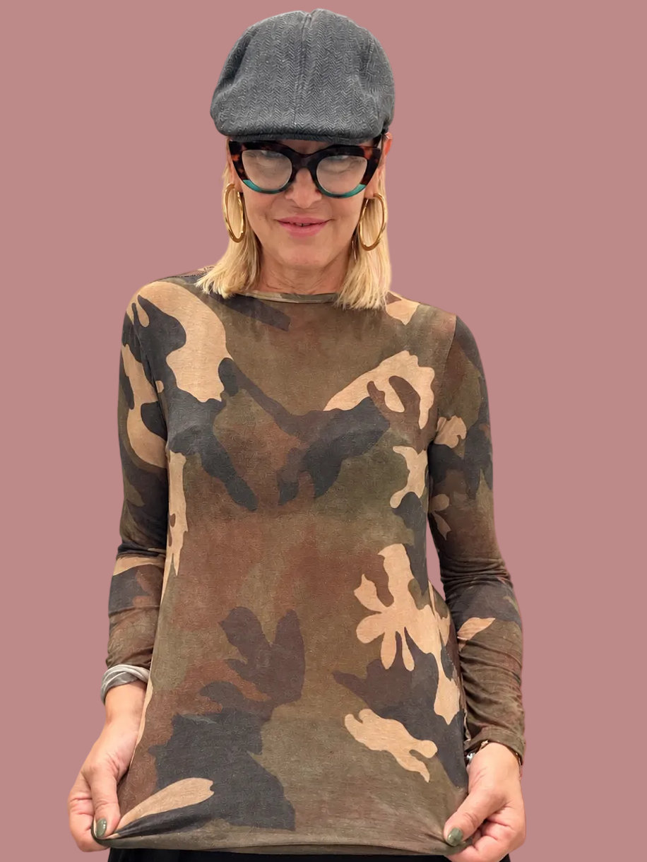 Maglia seconda pelle fantasia camouflage
