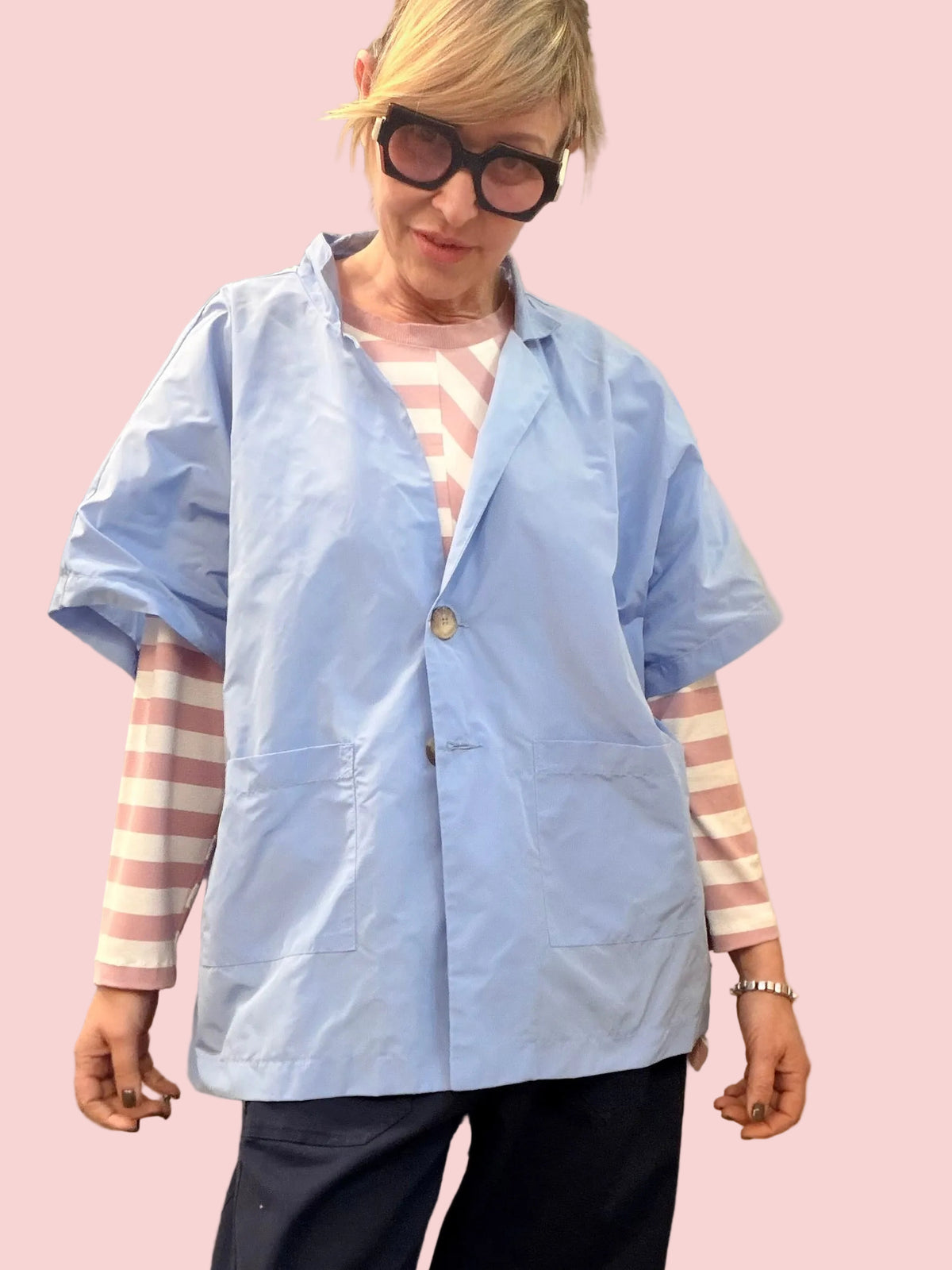 Giacca Workwear Azzurra Maniche Corte