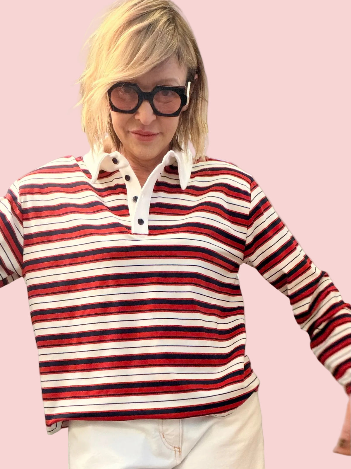 Polo righe rosse blu