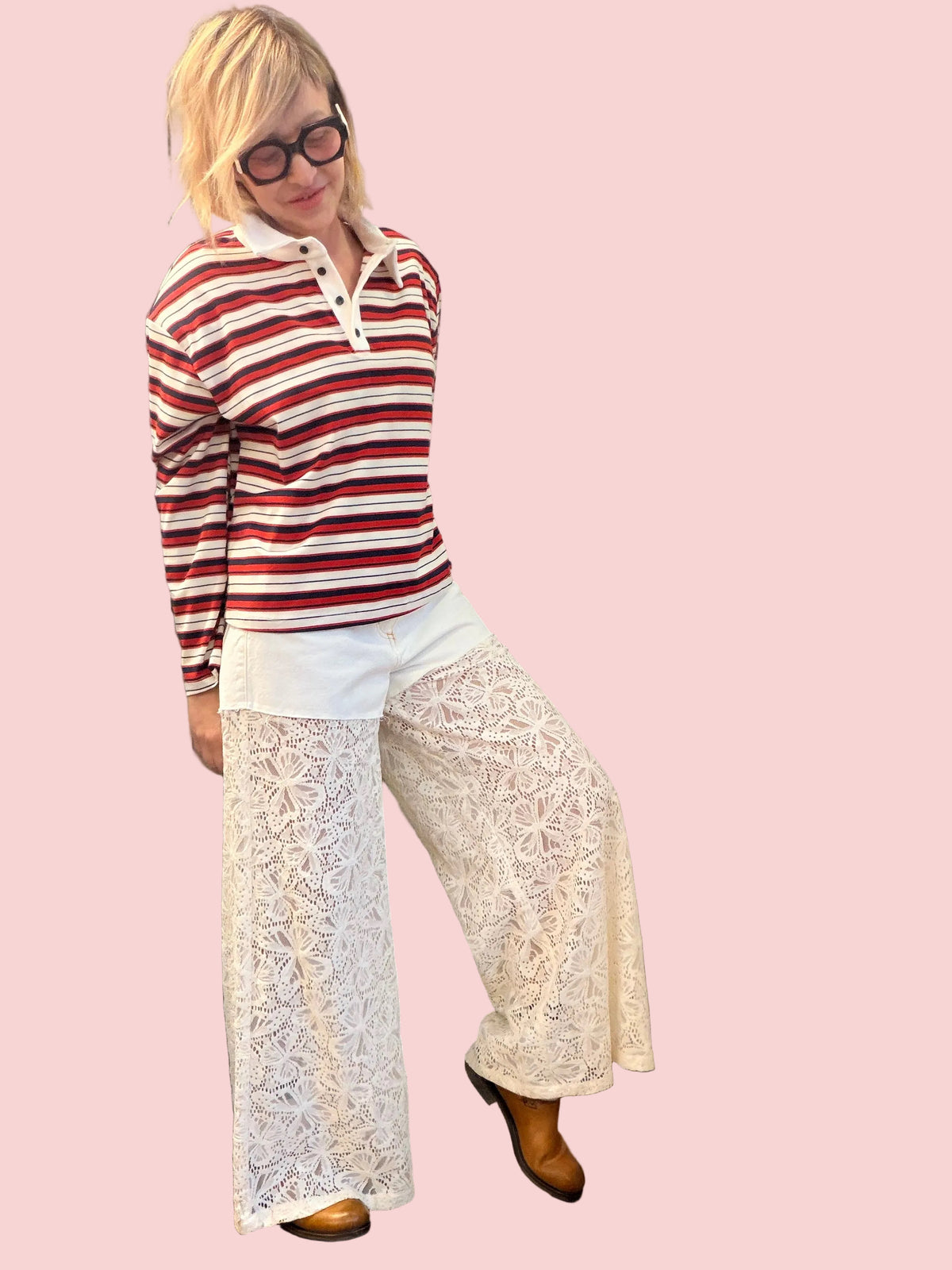 Jeans Palazzo in Pizzo