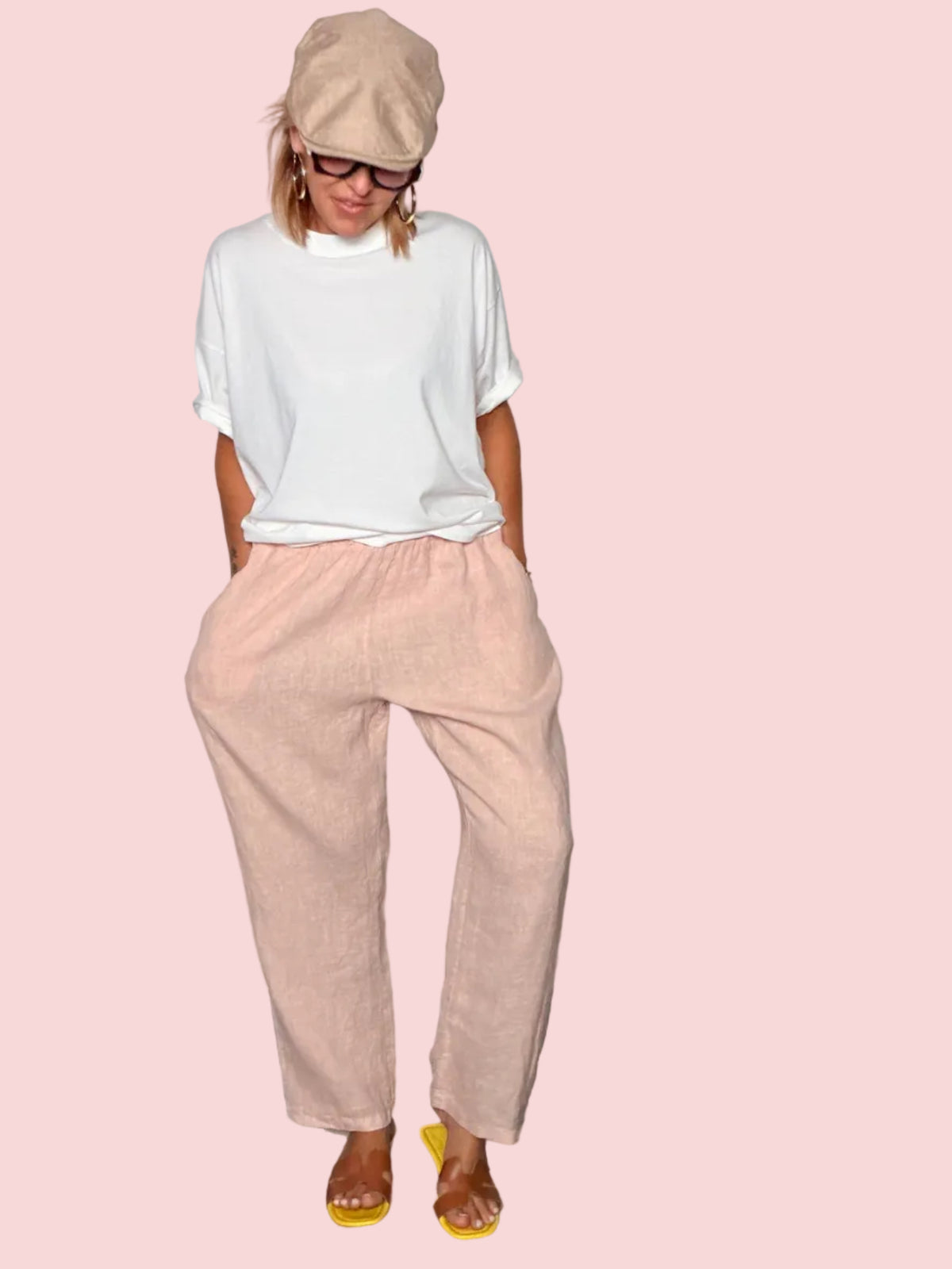 Pantalone in lino — Vita Elastica con Tasche